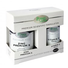 POWER HEALTH - Promo Platinum Range Zinc Premium 5, 30caps & Δώρο Platinum Range Vitamin C 1000mg, 20caps