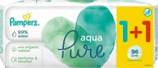 PAMPERS - Promo Pure Aqua Baby Wipes Μωρομάντηλα 2x48 Τεμάχια 1+1 ΔΩΡΟ