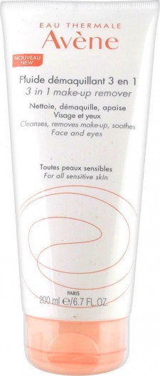 AVENE - Fluide Démaquillant 3 in 1 Make Up Remover Γαλάκτωμα Καθαρισμού και Ντεμακιγιάζ για Ευαίσθητες Επιδερμίδες 200ml
