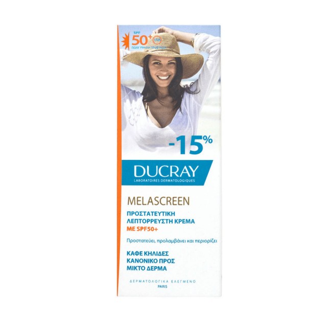 DUCRAY - Melascreen Protective Anti-Spots Fluid Spf50+, Λεπτόρρευστη Αντηλιακή Κρέμα Πολύ Υψηλής Προστασίας Κατά των Κηλίδων 50ml