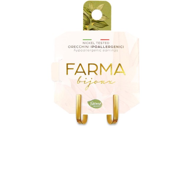 FARMA BIJOUX - Υποαλλεργικά Σκουλαρίκια Κρεμαστά Επιχρυσωμένα Γυαλιστερά 15,0mm (BECG880)1 Ζευγάρι