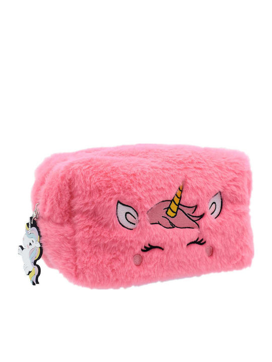 TAKE CARE - Unicorn Γούνινο Νεσεσέρ & Γούρι Unicorn Ροζ 1τμχ