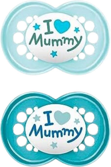 MAM - Ορθοδοντικές Πιπίλες Σιλικόνης I Love Mummy & Daddy για 16+μηνών 265SB2 Μπλε 2τμχ