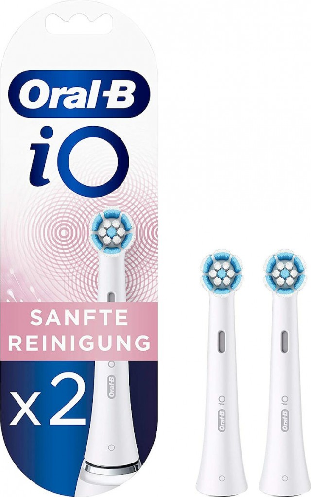 ORAL-B -  iO Gentle Care White Ανταλλακτικές Κεφαλές Ηλεκτρικής Οδοντόβουρτσας για Ευαίσθητα Δόντια & Ούλα, Λευκό Χρώμα, 2τμχ