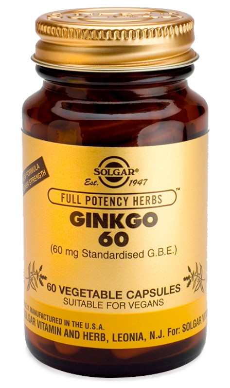 SOLGAR -  Ginkgo Biloba 60 Φυτικές Κάψουλες