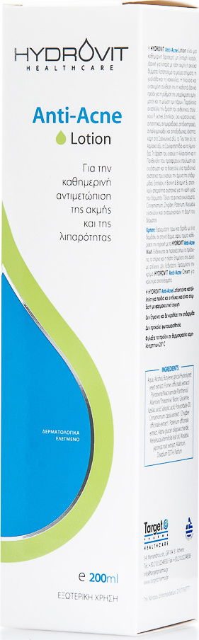 HYDROVIT - Anti-acne Lotion καθημερινή δροσερή, μη λιπαρή λοσιόν, ιδανική για λιπαρά με τάση ακμής και ακνεϊκά δέρματα 200ml