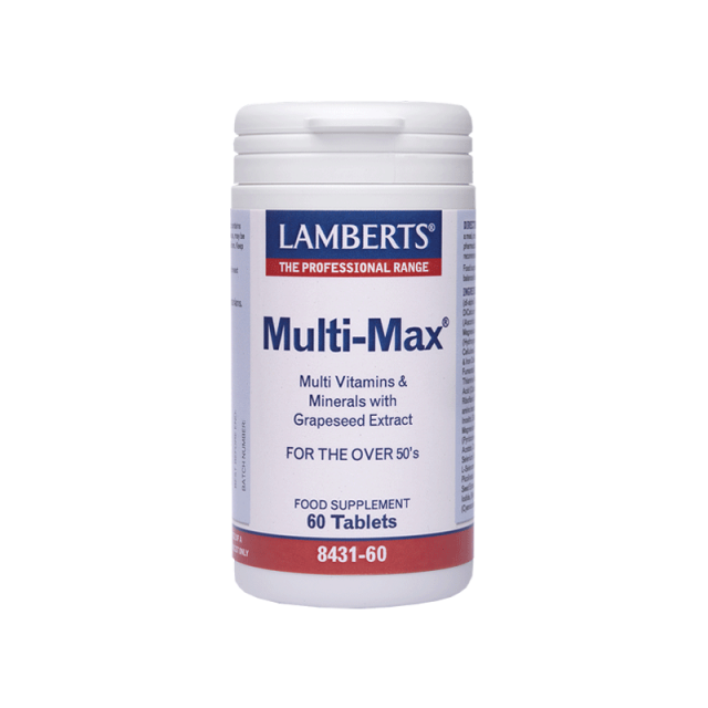 LAMBERTS - Multi-Max Πολυβιταμίνη για Ενέργεια Κατάλληλη για Ενήλικες 50+ , 60tabs