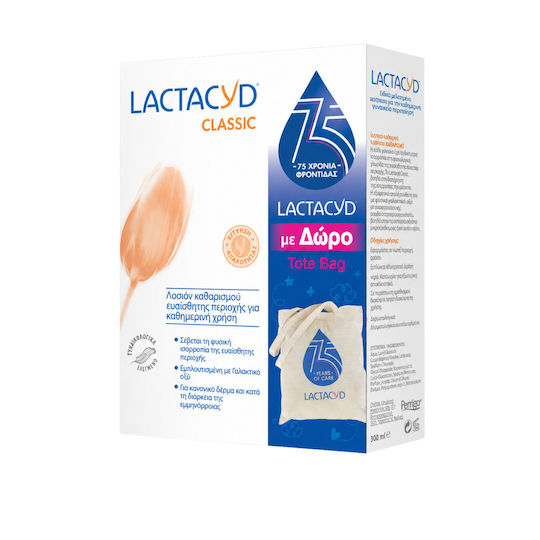 LACTACYD - Classic Λοσιόν Καθαρισμού Ευαίσθητης Περιοχής 300ml & Δώρο Tote Bag
