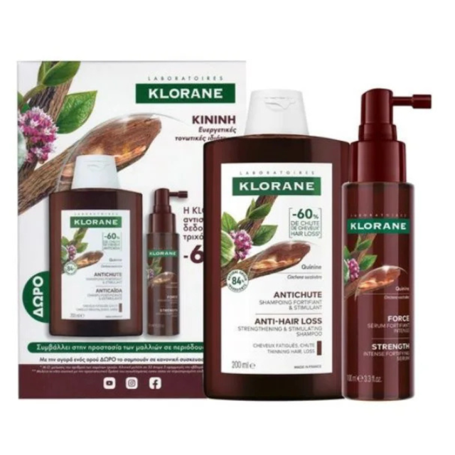 KLORANE - Promo Quinine Serum Antichute Ορός Κατά της Τριχόπτωσης 100ml & Δώρο Quinine Shampoo Hair Loss-Thinning Hair 200ml