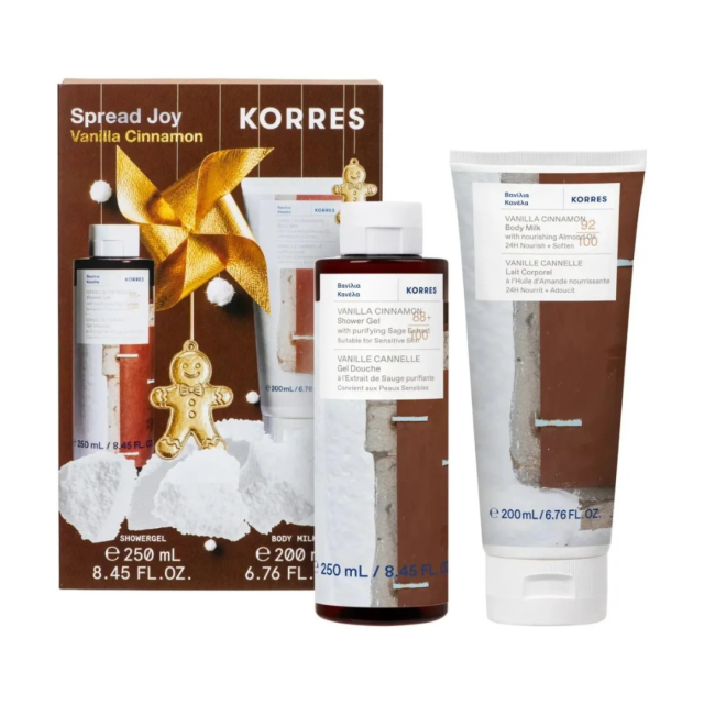 KORRES - Promo Spread Joy Vanilla Cinnamon Βανίλια Κανέλα Αφρόλουτρο 250ml & Vanilla Cinnamon Γαλάκτωμα Σώματος 200ml