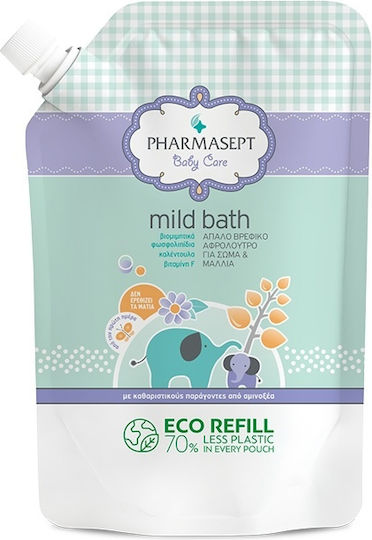PHARMASEPT - Baby Care Tol Velvet Mild Bath Refill - Απαλό παιδικό Αφρόλουτρο για Σώμα και Μαλλιά 900ml