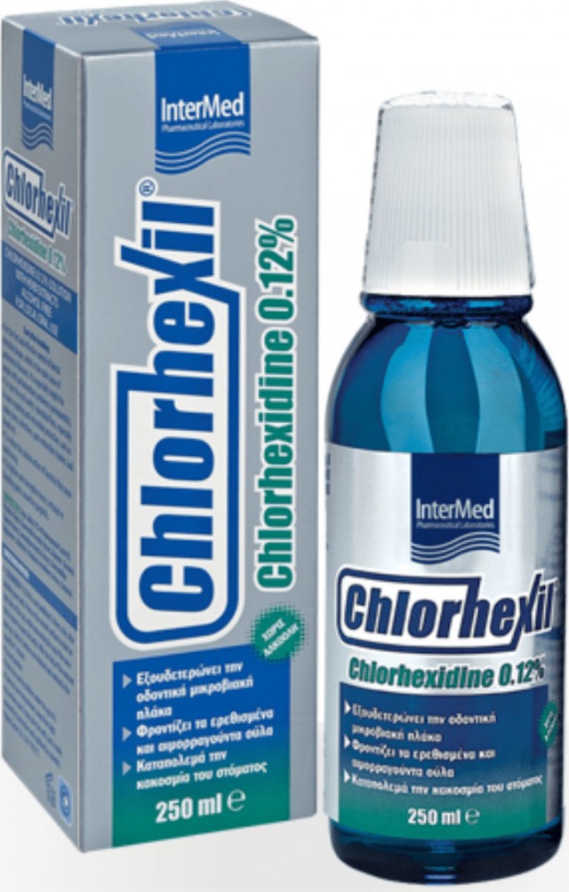 INTERMED - Chlorhexil 0.12% Στοματικό Διάλυμα για την Ουλίτιδα κατά της Πλάκας και της Κακοσμίας 250ml