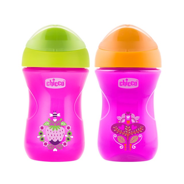 CHICCO - Easy Cup 2 in 1, Εκπαιδευτικό Κύπελλο με Στρογγυλό Στόμιο από 12 Μηνών και Άνω 266ml