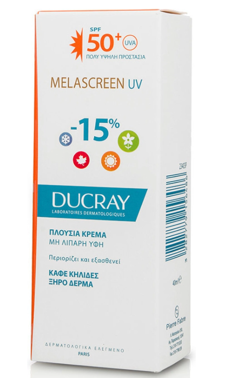 DUCRAY - Melascreen UV Rich Cream Anti-Brown Spots Dry Skin Αδιάβροχη Αντηλιακή Κρέμα Προσώπου SPF50 40ml