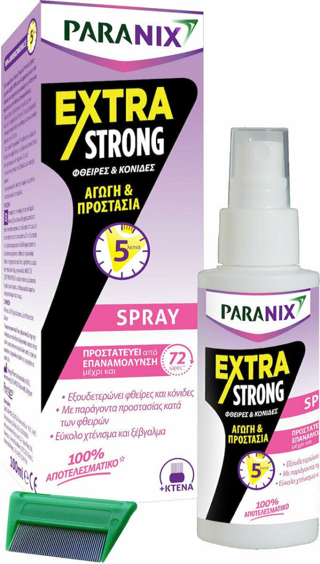 PARANIX - Extra Strong Spray Αγωγή Προστασία Για Φθείρες και Κόνιδες 100ml