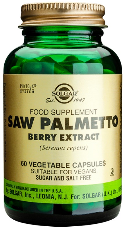 SOLGAR - Saw Palmetto Berry Extract Συμπλήρωμα Διατροφής από Εκχύλισμα Serenoa Repens 60 Φυτικές Κάψουλες