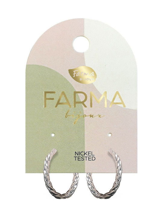 FARMA BIJOUX - Υποαλλεργικά Σκουλαρίκια Spiral Hoops Κρίκοι Σπιράλ Ασημένιοι (C884) 20mm 1 Ζευγάρι