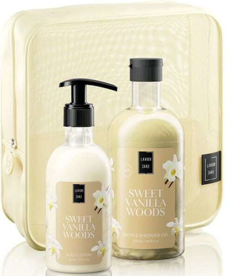 LAVISH CARE - Promo Body Care Set Sweet Vanilla Woods Shower Gel 500ml & Body Lotion 300ml & Νεσεσέρ