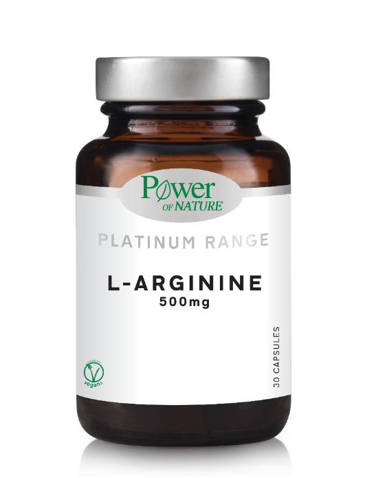 POWER HEALTH - Platinum Range L-Arginine 500mg Συμπλήρωμα Διατροφής για την Καλή Λειτουργία του Οργανισμού 30 Κάψουλες