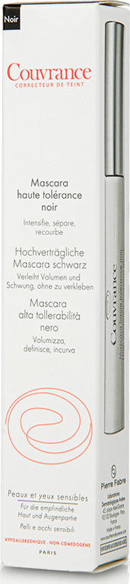 AVENE - Couvrance Haute Tolerance Noir Μάσκαρα που Ενισχύει, Διαχωρίζει, Ανασηκώνει Βλεφαρίδες, Μαύρο Χρώμα, 7 ml
