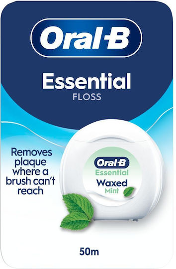 ORAL-B - Essential Floss Κηρωμένο Οδοντικό Νήμα με Γεύση Μέντα 50m