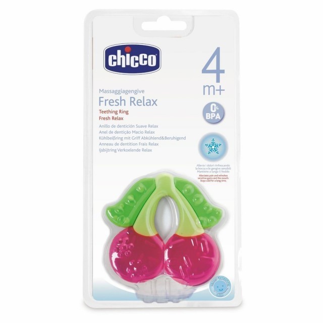 CHICCO - Fresh Relax Δροσιστικός Κρίκος Οδοντοφυΐας Κεράσι 4m+ 1 Τεμάχιο