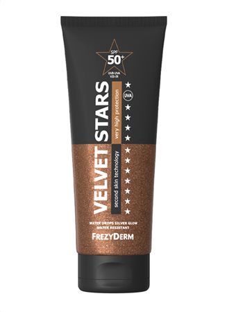 FREZYDERM - Velvet Stars Sun Screen SPF50+ Αντηλιακό Βελούδινης Υφής με Λάμψη 175ml