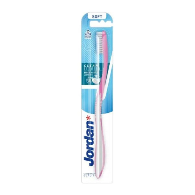 JORDAN - Clean Between Soft Toothbrush Μαλακή Οδοντόβουρτσα 1τμχ