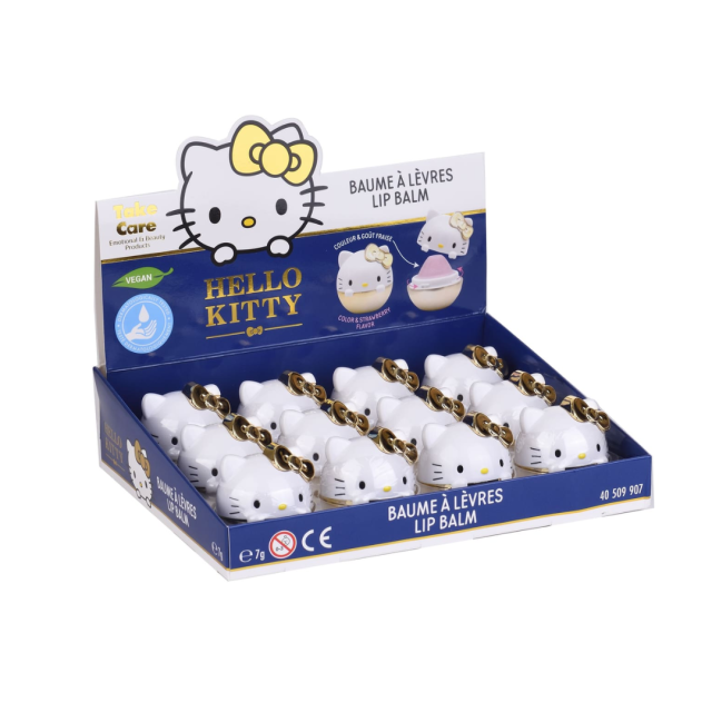 TAKE CARE - Hello Kitty Χρυσό Σχήμα Μπάλας Lip Balm Φράουλα 7gr