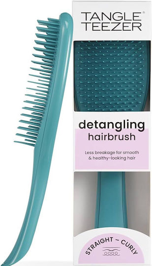 TANGLE TEEZER - The Ultimate Detangler Straight - Curly Βούρτσα Μαλλιών για Ξεμπέρδεμα για Ίσια- Σγουρά Μαλλιά Τιρκουάζ 1τμχ