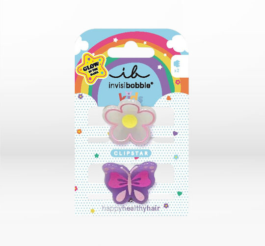 INVISIBOBBLE - Clipstar Glow Kids Happy Flower - Μικρό Κλάμερ Μαλλιών 2τμχ