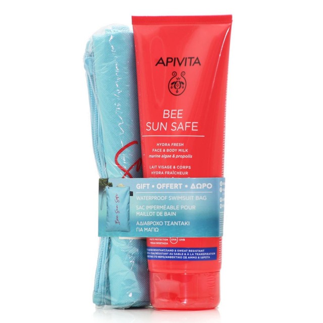 APIVITA - Promo Bee Sun Safe Promo Pack με Hydra Fresh Face & Body Milk SPF50, 200ml & Δώρο Αδιάβροχο Τσαντάκι για Μαγιό