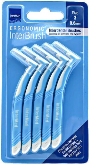 INTERMED - Ergonomic InterBrush Size 3 Μεσοδόντια Βουρτσάκια 0.6mm Γαλάζια 5τμχ