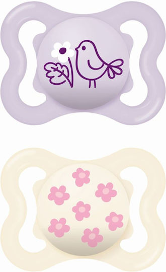 MAM - Ορθοδοντικές Πιπίλες Σιλικόνης Χωρίς Στραβά Δοντάκια Supreme για 2-6 μηνών 145SG Ροζ 2τμχ