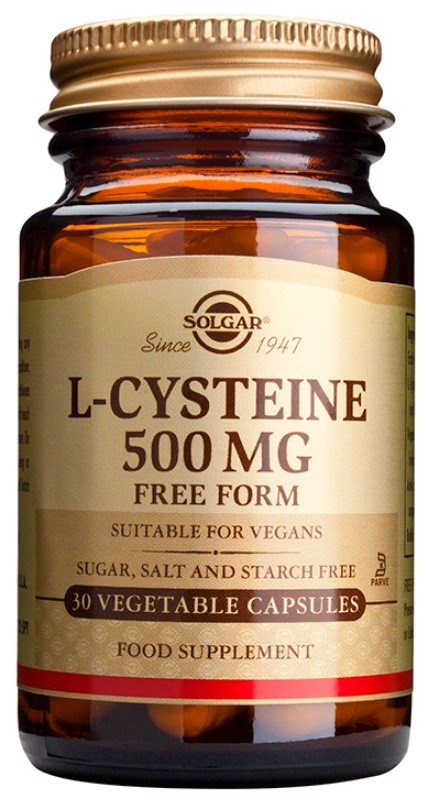 SOLGAR - L-Cysteine 500mg Συμπλήρωμα Διατροφής L-Κυστεϊνη 30 Φυτικές Κάψουλες