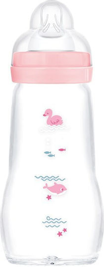 MAM - Feel Good Γυάλινο Μπιμπερό 2m+ Ροζ 260ml