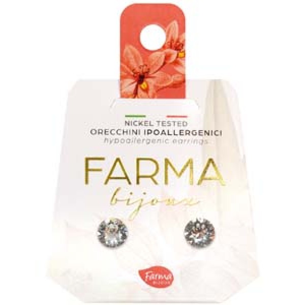 FARMA BIJOUX - Υποαλλεργικά Σκουλαρίκια Κρύσταλλα Στρογγυλά 6,2mm (BE65C01) 1 Ζευγάρι