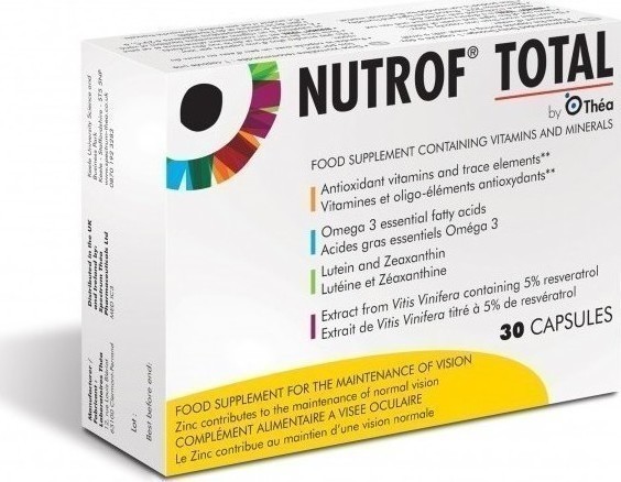 NUTROF TOTAL - Συμπλήρωμα Διατροφής για την Καλή Λειτουργία της Όρασης, 30caps