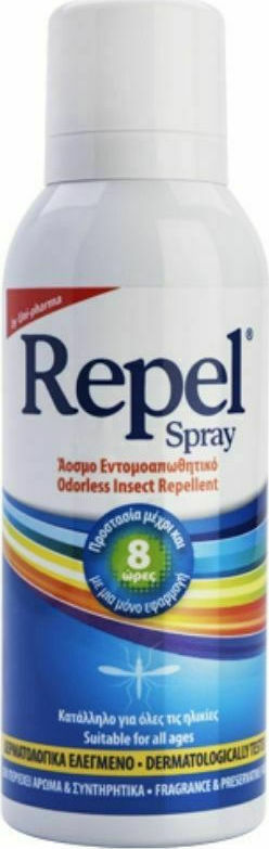 UNI-PHARMA - Repel Spray - Άοσμο Εντομοαπωθητικό Χωρίς Υαλουρονικό 100ml