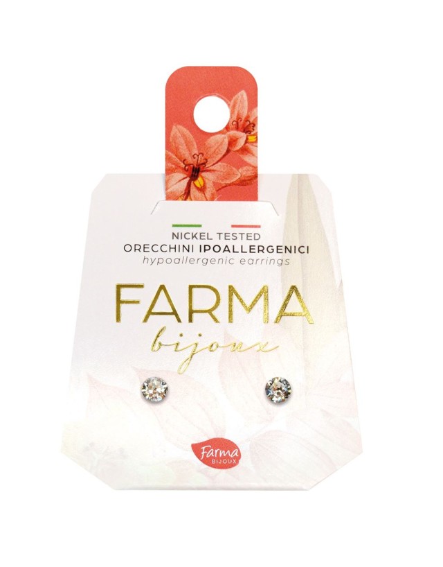FARMA BIJOUX - Υποαλλεργικά Σκουλαρίκια Κρύσταλλα Στρογγυλά 3,3mm (BE35C01) 1 Ζευγάρι