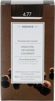 KORRES - Argan Oil Advanced Colorant Βαφή Μαλλιών 4.77 Σκούρο Σοκολατί 50ml