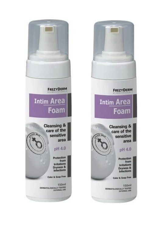 FREZYDERM - Promo Intim Area Foam Απαλός Αφρός Για Τον Καθαρισμό Της Ευαίσθητης Περιοχής 2 X 150ml