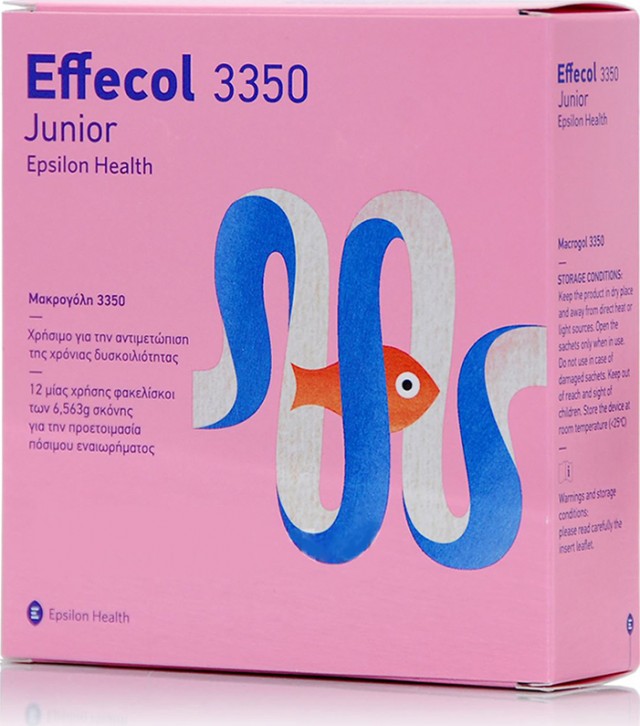 EPSILON HEALTH - Effecol Junior 3350 Συμπλήρωμα για την Αντιμετώπιση της Δυσκοιλιότητας 12 φακελίσκοι