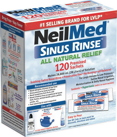 NEILMED - Sinus Rinse 120 Ανταλλακτικά Φακελάκια Ισοτονικό Διάλυμα Ρινικών Πλύσεων για Ενήλικες