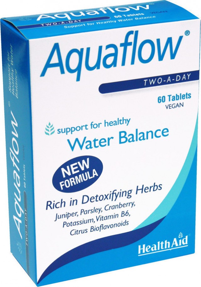 HEALTH AID - Aquaflow Vegetarian Συμπλήρωμα Διατροφής με Εκχυλίσματα Βοτάνων & Βιταμίνη Β6 για την Κατακράτηση Υγρών 60 Ταμπλέτες
