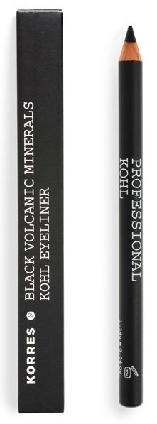 KORRES - Black Volcanic Minerals Professional Kohl Eyeliner Μολύβι Ματιών με Μαλακή Υφή για το Εσωτερικό των Ματιών Μαύρο  1.14gr