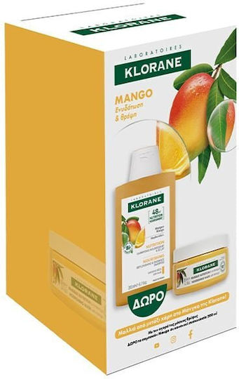 KLORANE - Promo Mango Hair Mask Επανορθωτική Μάσκα Μαλλιών με Βούτυρο Μάνγκο 150ml & Δώρο Mango Ενυδατικό Σαμπουάν για Ξηρά Μαλλιά 200ml