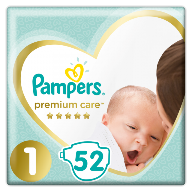 PAMPERS - Premium Care Μέγεθος 1 [2-5kg] 52 Πάνες