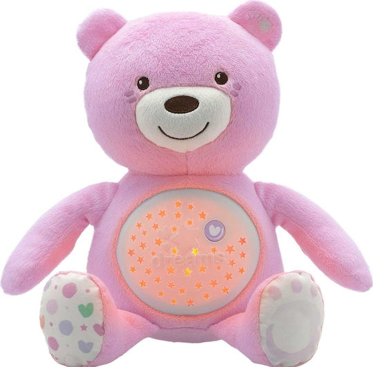 CHICCO - Βρεφικό Αρκουδάκι με Προβολέα Baby Bear Ροζ με Μουσική Για 0+