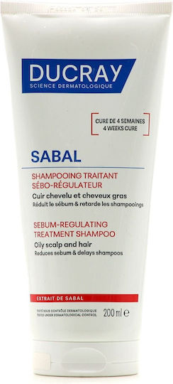 DUCRAY - Sabal Sebum Regulating Treatment Shampoo Σαμπουάν Σταθεροποίησης Σμήγματος για Λιπαρά Μαλλιά 200ml